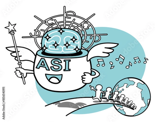 Fototapeta 人類を率いるASI-良い方向