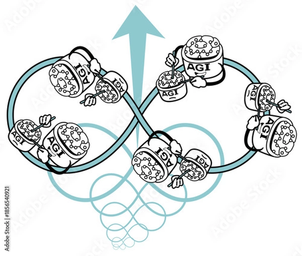 Fototapeta 無限の自己改造ループからの飛躍