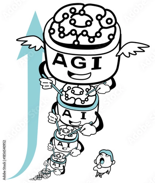 Fototapeta 自己進化するAI-AGI