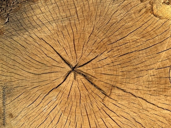 Obraz Wood texture from tree trunk cross section