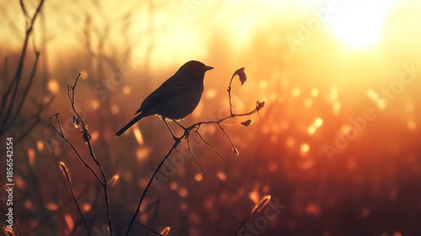 Obraz bird in the sunset