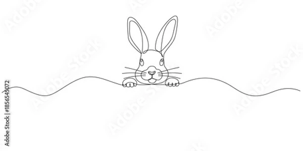 Obraz Easter Bunny Line art drawing
