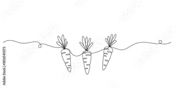 Obraz Continuous one line drawing of carrot