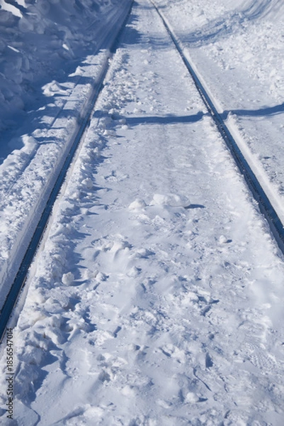Obraz Railway track under the snow.