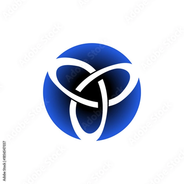 Obraz Abstract Blue Triquetra Sphere Logo