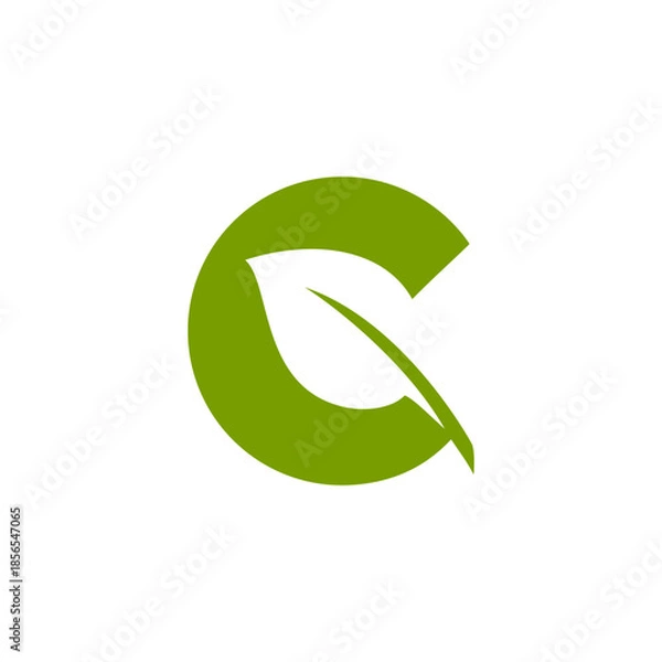 Obraz Green Letter C Leaf Logo Design