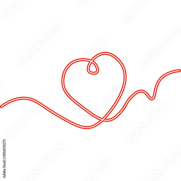 Obraz Continuous Line Heart Neon