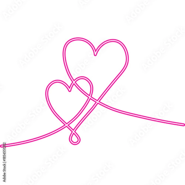 Obraz Continuous Line Heart Neon