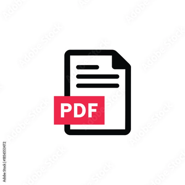 Fototapeta Pdf file icon for digital document
