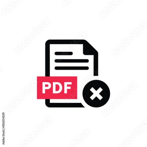 Obraz Delete pdf file icon vector illustration
