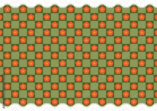 Obraz 上下レース×梅(抹茶)