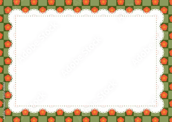 Obraz 中央レース×梅(抹茶)