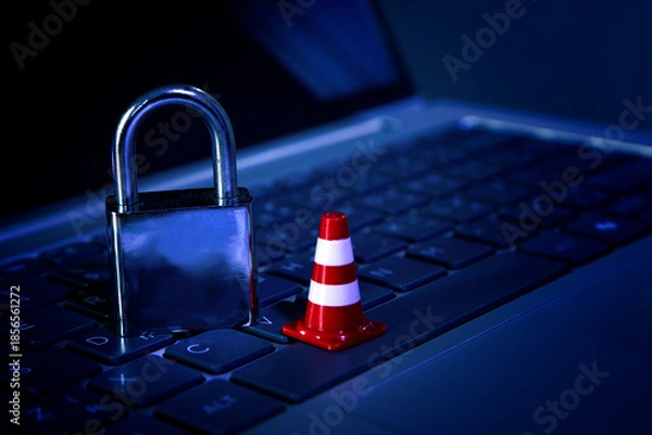 Fototapeta System lock for fixing , troubleshoot , under construction