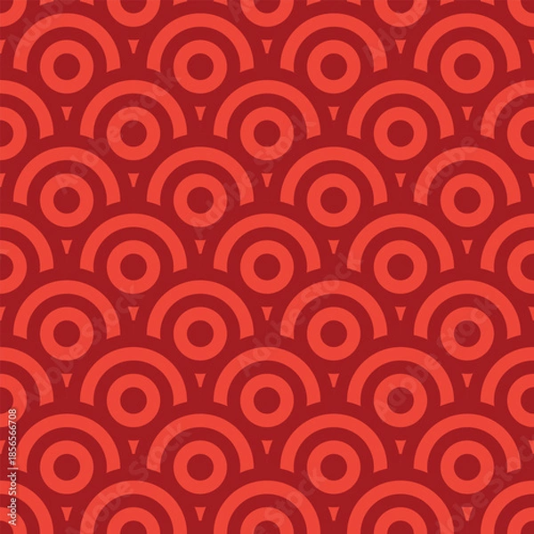 Obraz Geometric seamless pattern in red. Vector illustration.