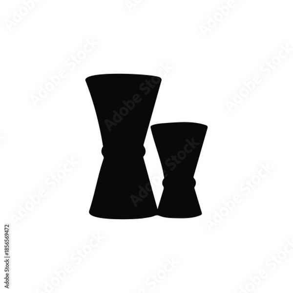 Obraz Double jigger silhouette vector flat illustration design.