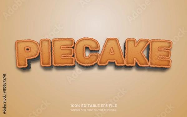 Obraz Pie Cake 3D editable text style effect