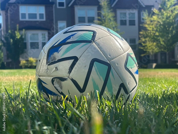 Obraz soccer ball on grass