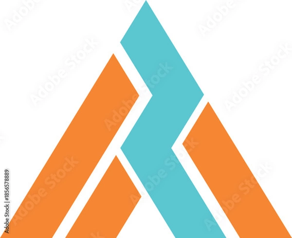 Obraz  triangle technology atom symbol logo and yellow lines