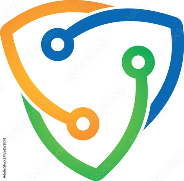 Obraz  triangle technology atom symbol logo