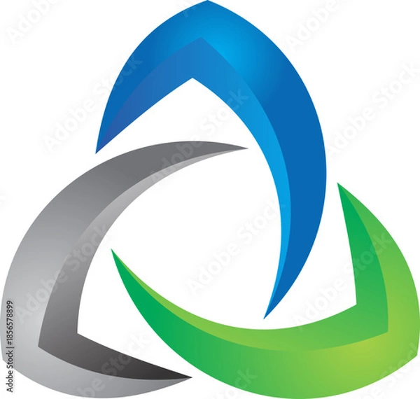 Obraz  trinity circle abstract vector logo on abstract logo design element