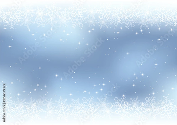 Fototapeta Seamless Abstract Snowflakes Background, Vector Illustration. Horizontally Repeatable.