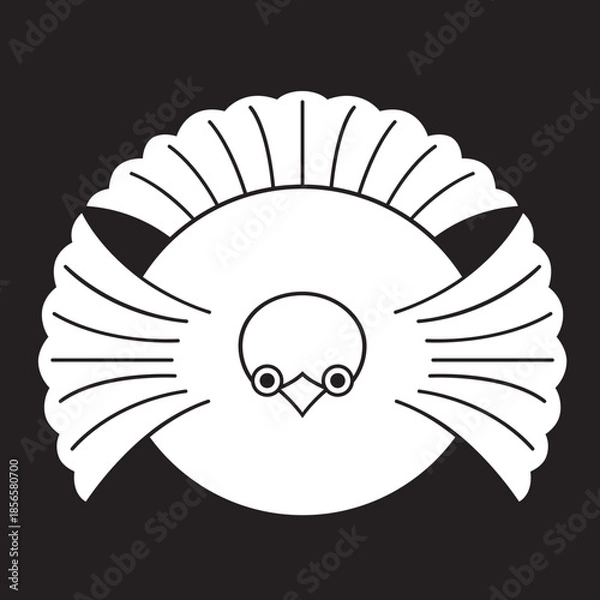 Obraz 日本の伝統的な家紋「雀」のイラストです