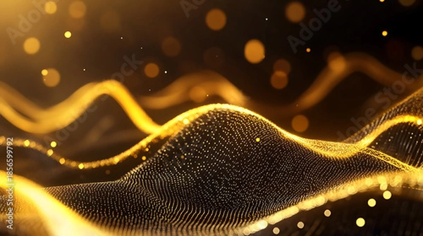 Obraz Ultra-realistic golden finance background with stock market graphs, money, gold bars, candlestick charts, luxury infographic design.