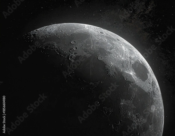 Obraz Crescent Moon in Dark Space Background