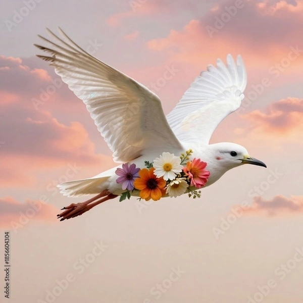 Obraz Flight Through Blush Clouds