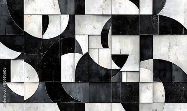 Obraz Tile or carpet pattern background with decorative, symmetrical elements. Ideal for wallpaper, textiles, or digital design projects.