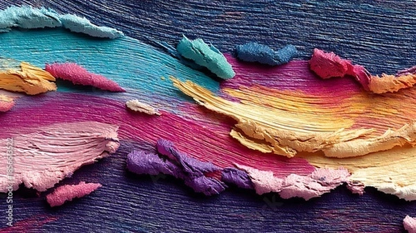 Obraz Vibrant neon brushwork abstract high resolution background