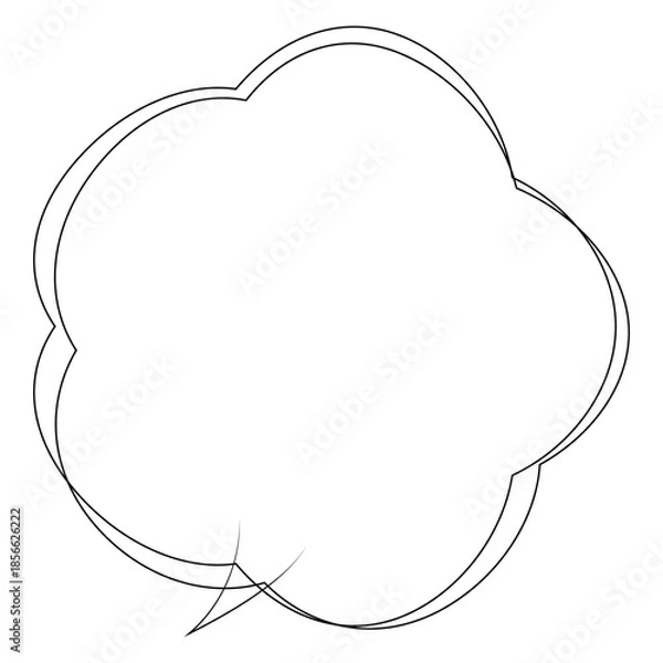 Fototapeta 吹き出しのイラスト8【手書き落書き風の二重線】