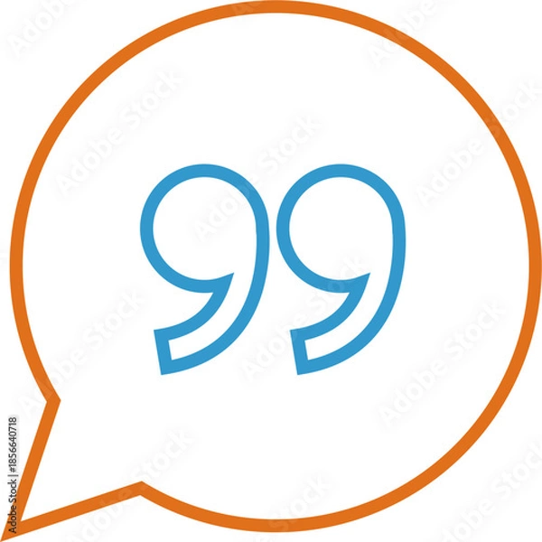 Obraz Modern speech bubble with quotation marks symbolizing communication and dialogue