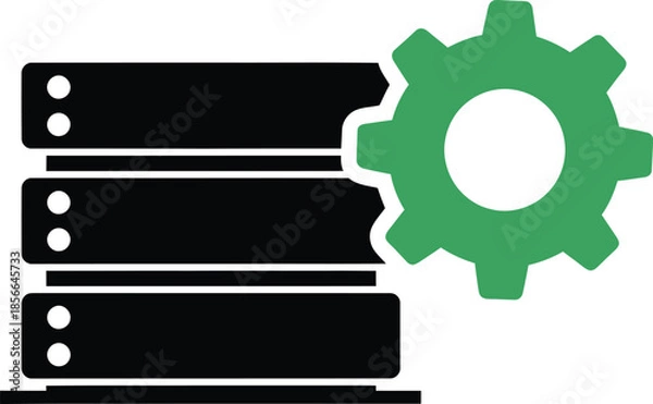 Obraz Server Stack Settings Icon Vector