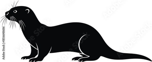 Obraz Otter Animal Silhouette Vector