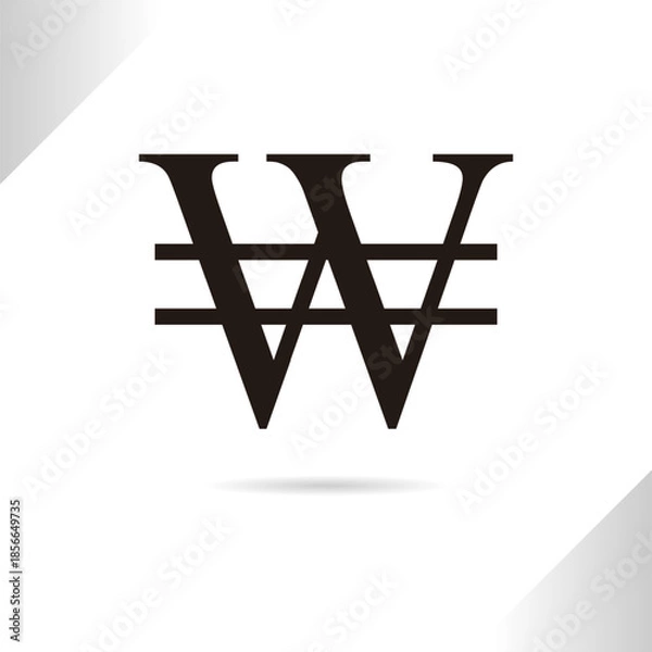 Obraz Won symbol isolated in white background