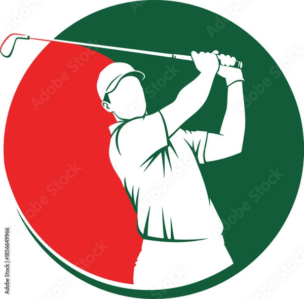 Obraz Golf Player Swing Silhouette Vector