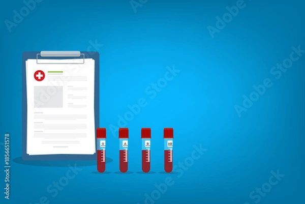 Obraz Human blood samples in a medical laboratory ready to be tested. healthcare background.	