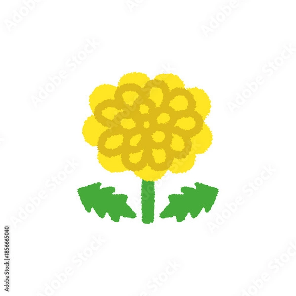 Obraz タンポポ 春 花 手描き パステル かわいい イラスト