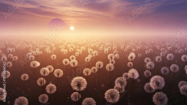 Obraz 부드러운 빛이 감싸는 민들레 꿈결 풍경
