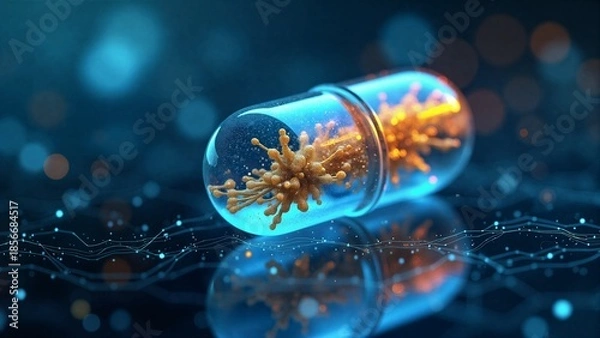 Obraz 3D Rendering of Virus Capsule