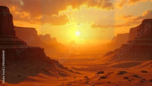 Obraz Desert Landscape at Sunset