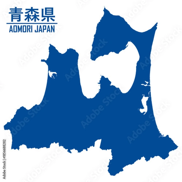 Fototapeta イラスト素材：日本地図　青森県ベクターイラストマップ
