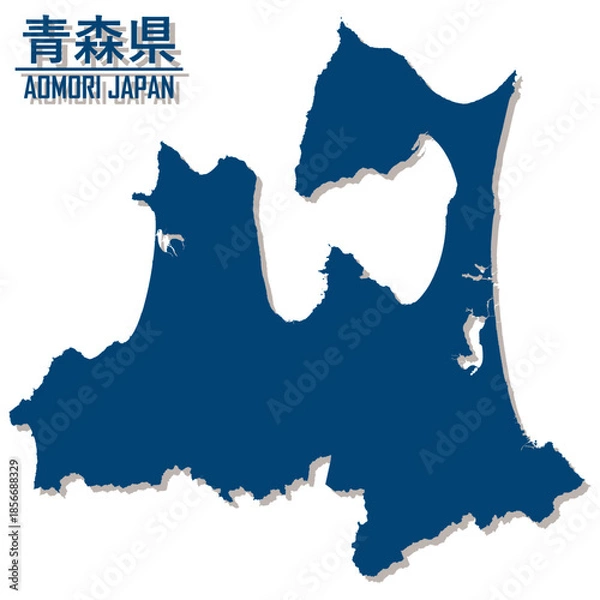 Obraz イラスト素材：日本地図　青森県ベクターイラストマップ