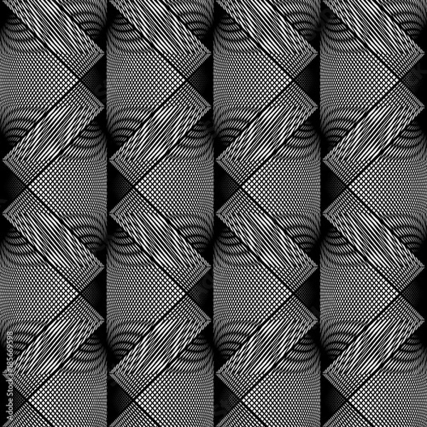 Fototapeta Design seamless monochrome grid pattern