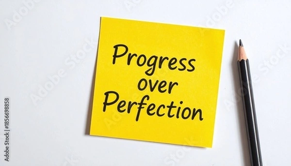 Obraz progress over perfection note