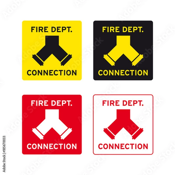 Obraz Fire department connection sign set