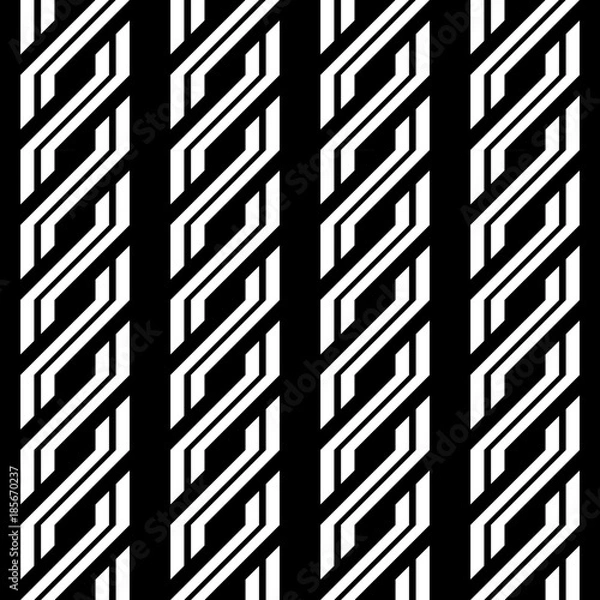 Fototapeta Design seamless monochrome zigzag pattern