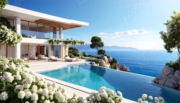 Obraz Luxusvilla am Meer