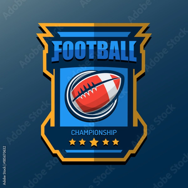 Obraz American Football Logo Template. Vector College Logos Illustration